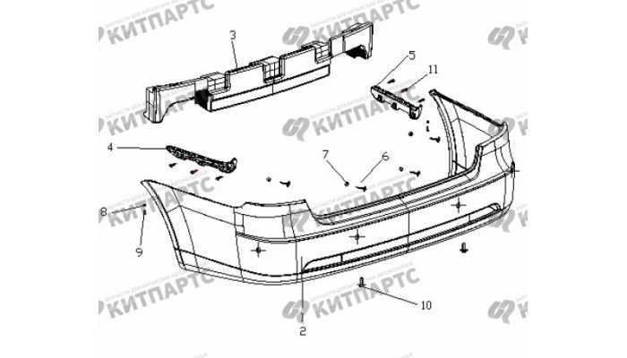 Бампер задний Geely